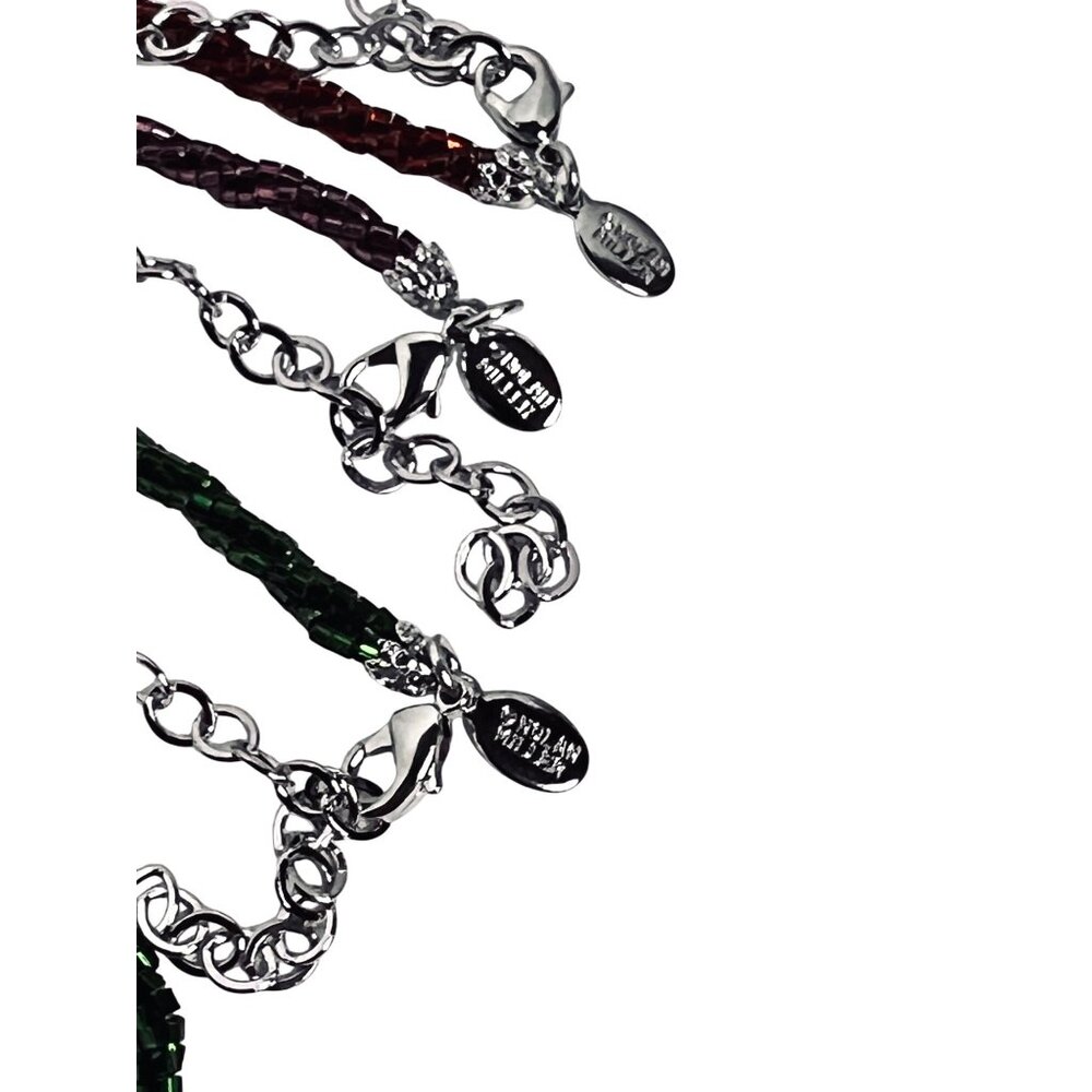 Nolan Miller Set Of 3 Couture Color Bugle Bead Necklaces (6254) - Picture 7 of 8